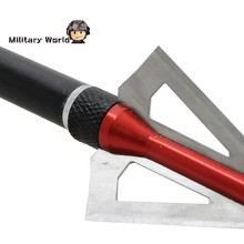6pcs pack Hunting Steel Archery Arrowhead Broadhead 100 Grain 3 Fixed Blades 2 Cutting Arrow For
