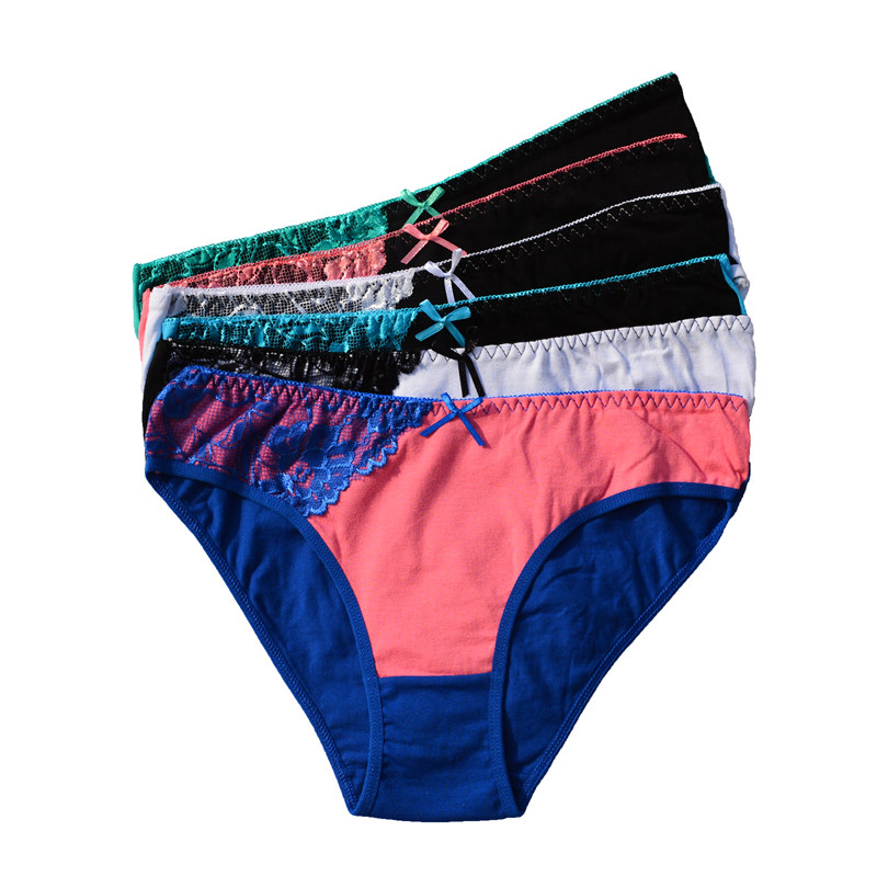 FUNCILAC Women Underwear Cotton Floral Print Everyday Style Briefs Ladies Panties Knickers Lingerie Intimates (5pcs/lot) 1 (2)