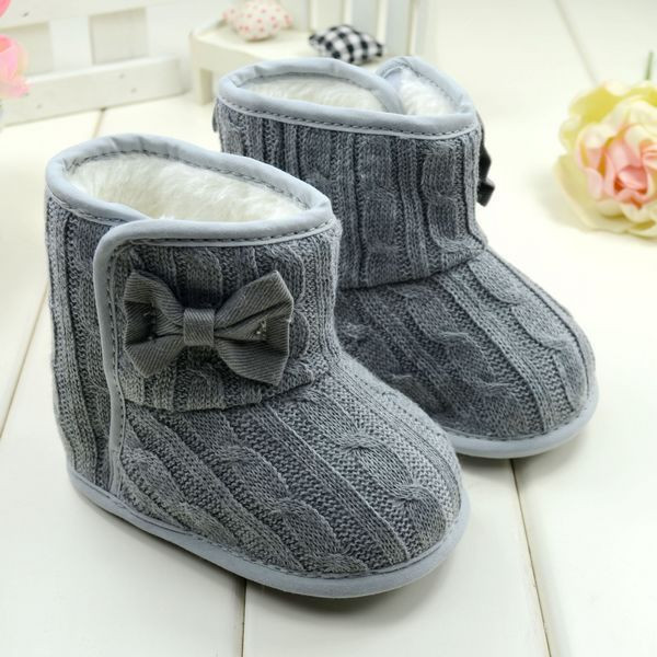 Baby First Walkers Toddler Shoes Boots Multi color Dot Bow Shoes Soft Sole Shoe Girls Warm