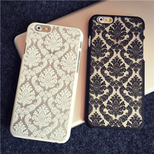 Phone Case Back Cover for Apple iphone 6 for Apple iphone 6S Plus Transparent Hybrid Damask Vintage Flower Pattern Luxury