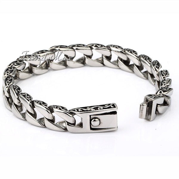 11mm 316L Stainless Steel bracelet Curb Cuban Link Chain Mens Boys fashion Wholesale Bracelet LHB30