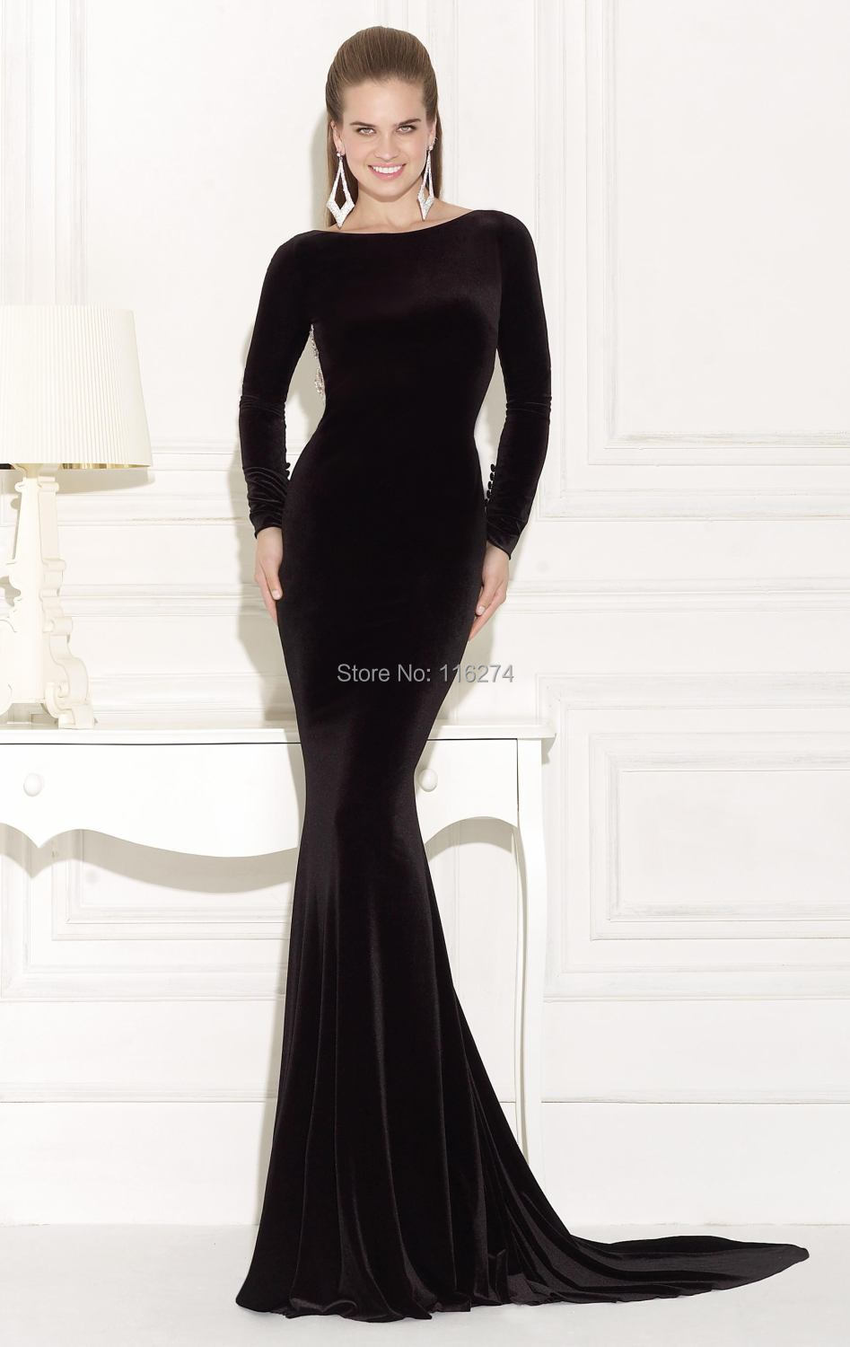 winter evening gowns with sleeves