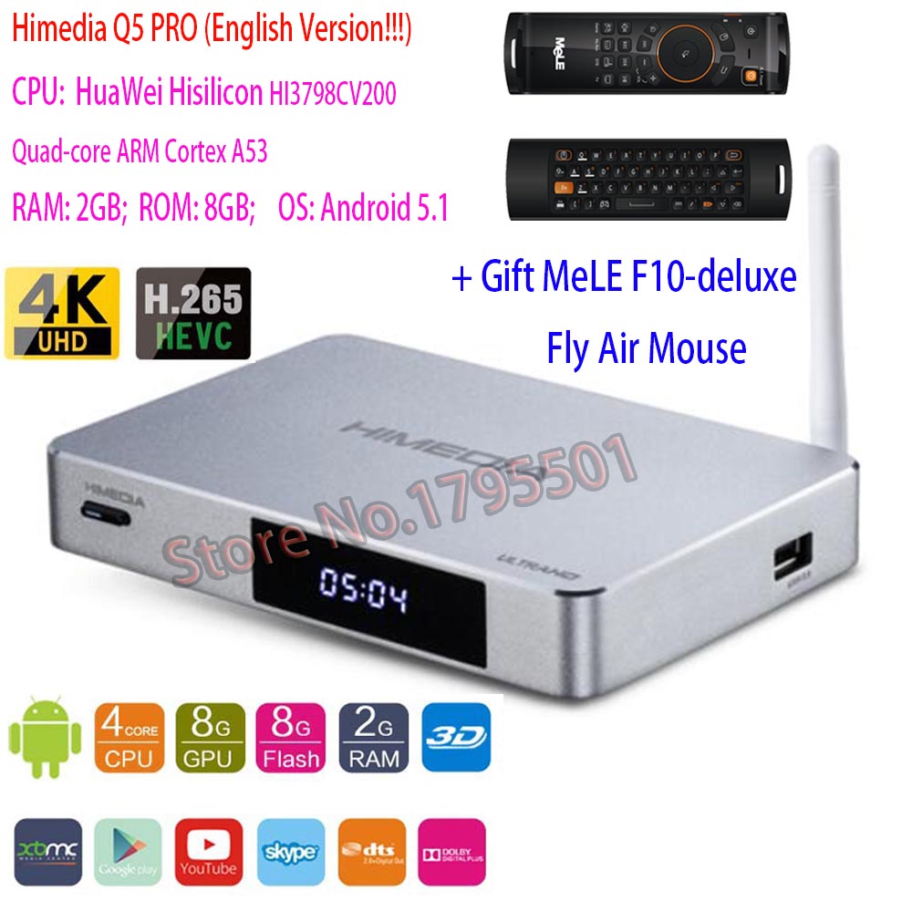 4K Uitra HD HIMEDIA Q5 PRO Hi3798CV200 Smart Android 5.1 TV Box 2GB / 8GB Support DTS Dolby Play Store Kodi 16.0 UHD Set Top Box