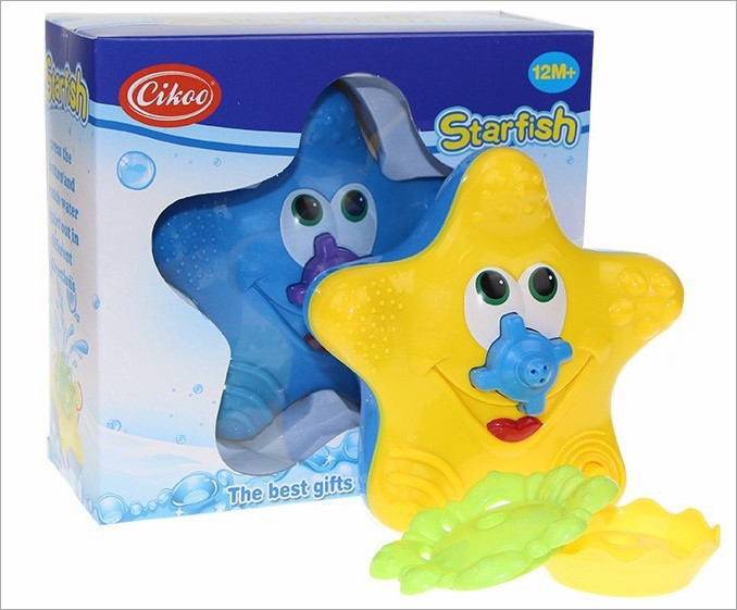 Baby Bathtub/Bathing/Bathroom Toy Squirter Splash Spray Starfish Tool With Electric Move Rotate Shower For Children/Kid/Child