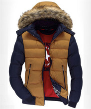 2015 jacket winter coat Men s warm padded jacket mens cotton men casual Patchwork Fur hooded