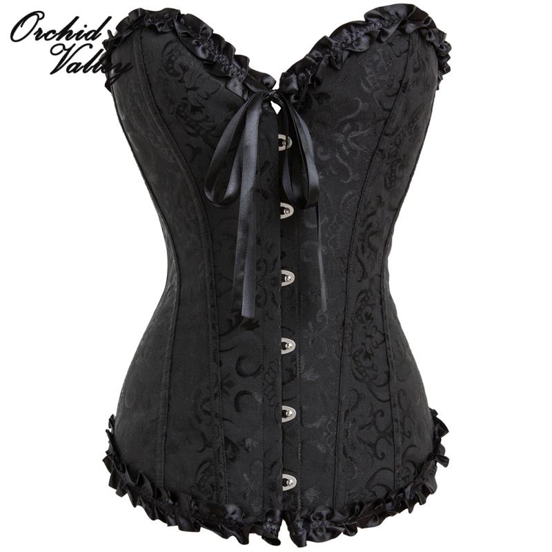 Women Plus Size Clothes Sexy Waist Trainer Training Corsets Bustiers Overbust Body Shapewear Slimming Gothic font