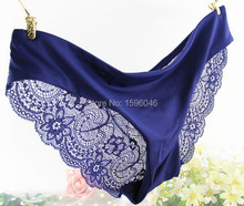 Women Lace Sexy Panties Ultra Thin Transparent Flower Embroidered Patterned Plus Size Underwear Seamless Briefs 6Colors