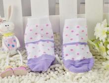 2015 Best Selling Cotton Dot Print sock Lovely Anti slip Shoes Design Socks 4 Colors
