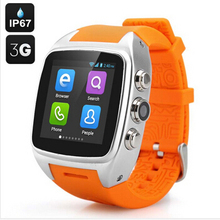 Free shipping Reloj WIFI Waterproof 5M Camera 3G GPS Dual Core HD Bluetooth Smartwatch Phone mega