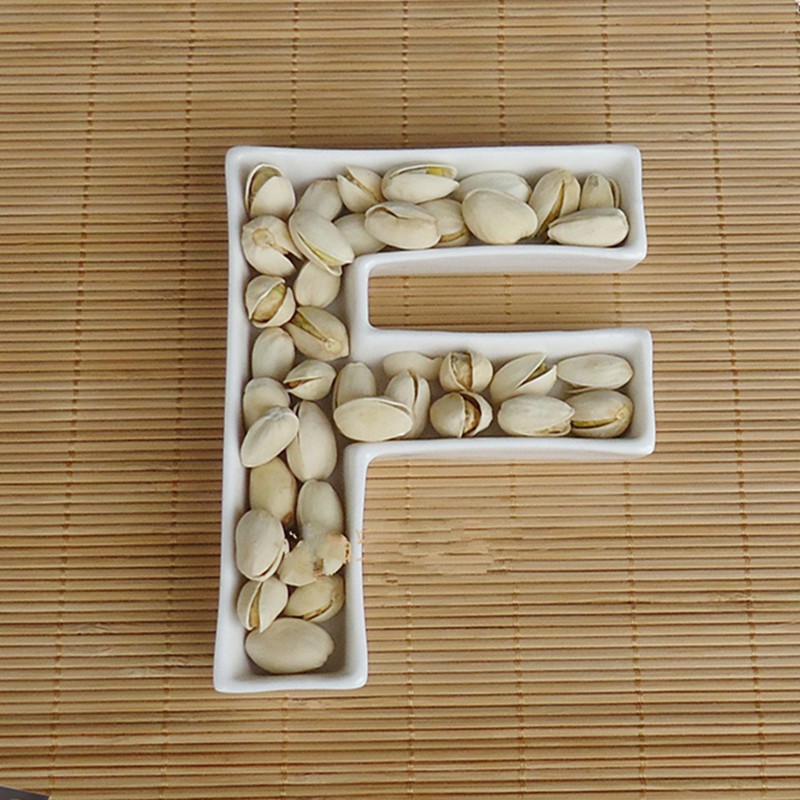 2019 Letter F Festa Wedding Plates Ceramic Letter Dish White