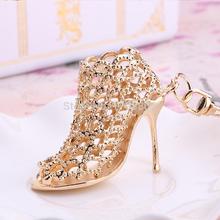llaveros!creative Hollow High heel Shoes Key Chain Ring Holder Fashion Charm Purse Keyring Women bag accessory Jewelry Gift