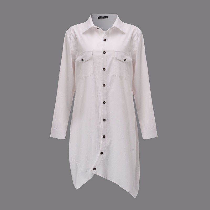 ZANZEA Fashion Women Blouses 2018 Autumn Long Sleeve Irregular Hem Cotton Shirts Casual Loose Blusas Tops Plus Size S-5XL aeProduct.getSubject()