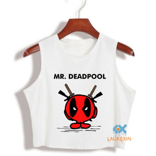 Funy Deadpool T Shirt American Comic Crop Top Shirt Cartoon Characters Tank Top Harajuku camiseta tirantes mujer Women Anime Top