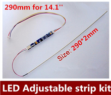 Free shipping 290mm Adjustable brightness led backlight strip kit,Update your 14inch laptop ccfl lcd to led panel screen