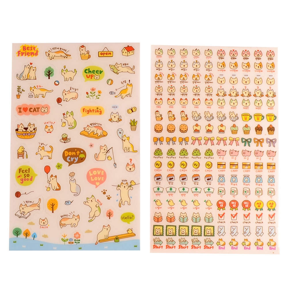 Гаджет  New Cute Lovely 6 Sheet Cat Paper Stickers for Scrapbook Calendar Book Decor Skin DIY*cartoon stickers None Игрушки и Хобби