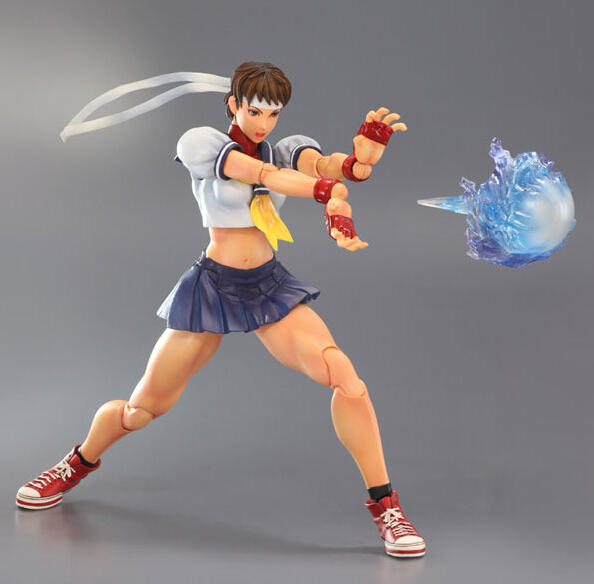 Street Fighter Action Figure Play Arts Kai Sakura 250MM Anime Model Toys Street Fighter Playarts Sakura