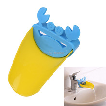 LUFY Cute Bathroom Sink Faucet Chute Extender Crab Children Kids Washing Hands Blue Yellow Pink