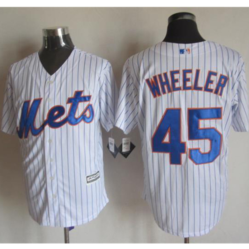 New York Mets Wheeler 45 White Baseball Jersey Athlete Throwback Baseball Jerseys Authentic ...