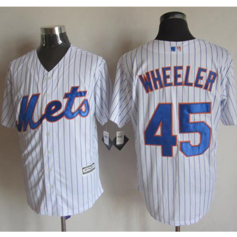 New York Mets Wheeler 45 White Baseball Jersey Athlete Throwback