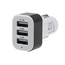 1PC Micro Auto Car Universal DC 12V 24V To 5V 3Port USB Charger Adapter For Smart phone GPS cargador coche carregador de celular