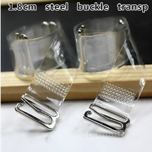 2 Pair 1.8cm metal bra straps Stainless steel Women’s transparent silicone bra straps baldric adjustable Accessorie 1 Pair