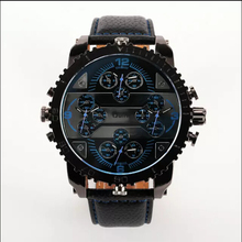 oulm Brand Mens Watches Top Brand Luxury Quartz Male Clock Casual Leather Band Watch Military Wristwatch
