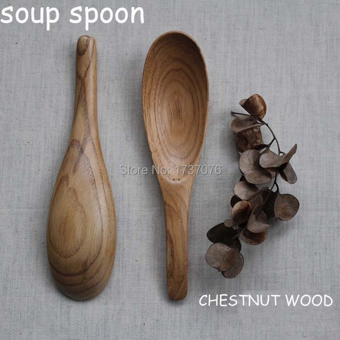 2015 NEW nature brown wooden soup Spoon wood dinn...