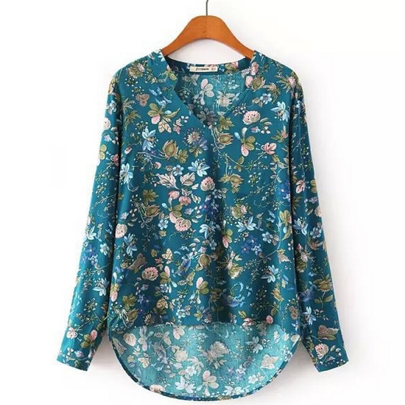 Fashion-Women-Elegant-vintage-Long-Sleeve-V-neck-Floral-Print-Blouses-OL-Shirts-Casual-Women-Blouse