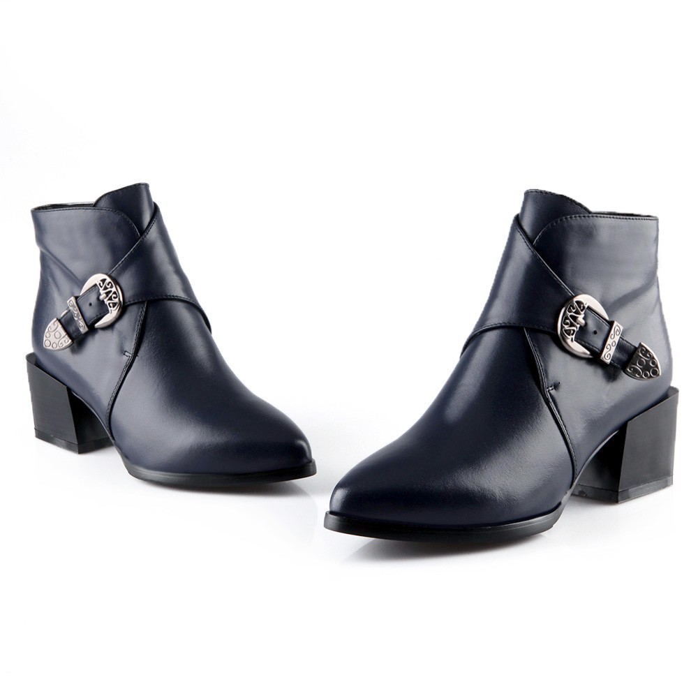 Autumn Women Thick Heel Ankle Boots Ladies Med Heels Boot Fashion