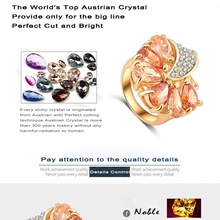 LZESHINE 2015 18K Gold Plate Loved Flower Engagement Rings with SWA Element Austrian Crystals Fashion Jewelry