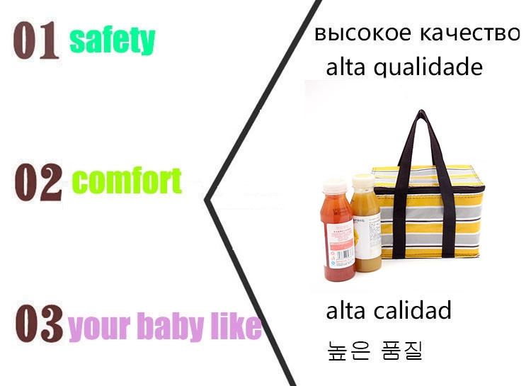 141421cm Stripe Pouch Lunch Bag Insulation Thermos Baby Feeding Bottle Warmer Baby Food Water Bottle Bag Insulated Feeding Bag (1)