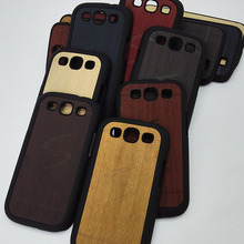 original luxury hard case for samsung galaxy s3 s 3 i9300 mobile phone cover shell by wood back fashion gold black wooden cases
