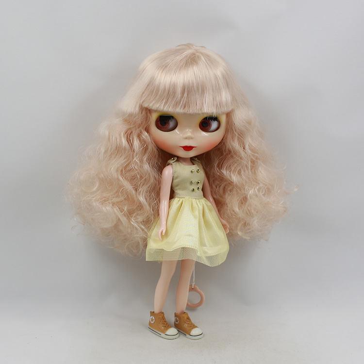 Фотография Mini dolls for girls gold bangs long hair Blyth doll nude