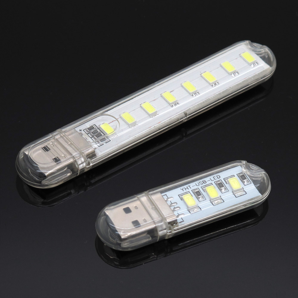 Portable USB LED Night Light 1LED 3LEDs 8LEDs Keychain 5V