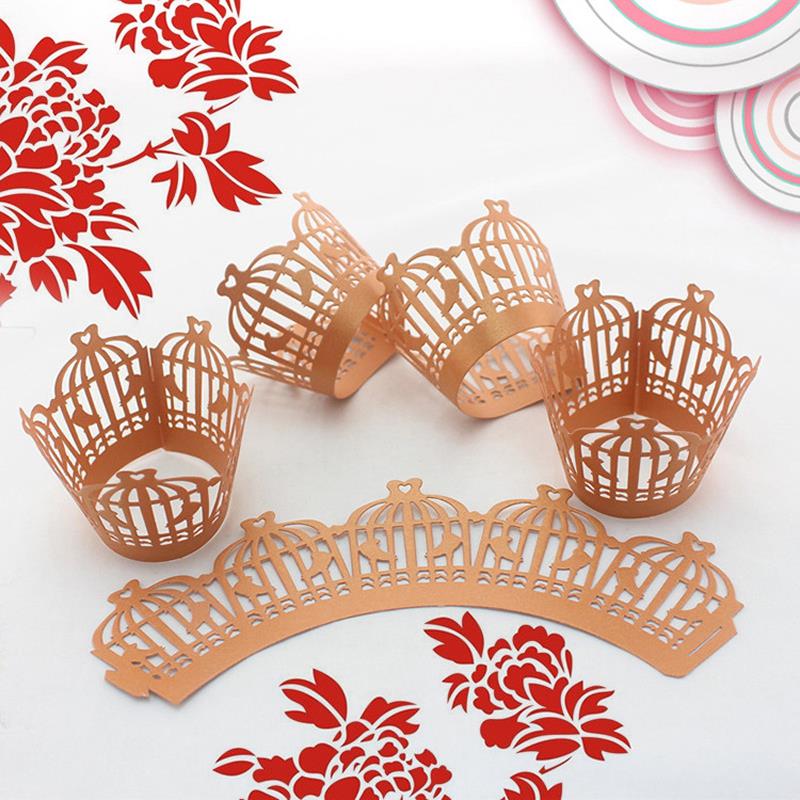 36pcs/bag Disposable Pretty Hollow out Paper Cupca...