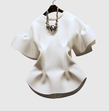 Hot Sell new fashion womens tops 2016 spring loose short sleeve round neck casual shirt white women blouse female shirts