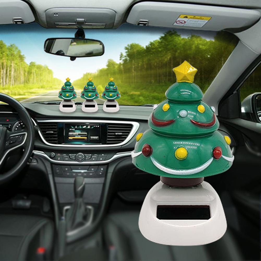 Lovely Mini Solar Swing Christmas Tree Xmas Car Interior Dashboard Decoration Car Interior Decor Acessorios Para Carro