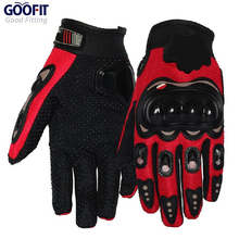 2015 New Brand Design GOOFIT Full Finger Red Sports Motorcycle Bicycle Gloves Breathable Mesh Fabric Slip Glove MCS-01D