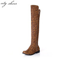 2015 New Winter Women Over Knee Black Boots Fashion Ladies Square