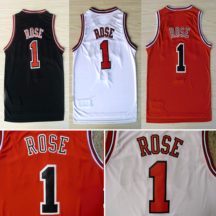 High Quality Chicago Derrick Rose Jersey 1 Basketball Jerseys Red Black And White Sport Jersey