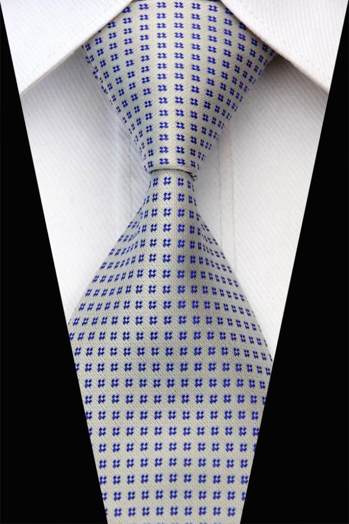 NT0559 Blue Green Gray Floral New Classic Silk Polyester Man s Jacquard Woven Necktie Business Casual