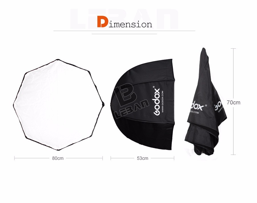 Description Picture 4 of itemGodox Photo Studio 80cm 31.5in Portable Octagon Flash Speedlight Speedlite Umbrella Softbox Soft Box Brolly Reflector