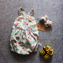 New 2016 Summer Baby Floral Romper Baby Girl Romper Toddler Lace Rompers Baby Jumpsuit Infant Newborn Baby Clothes