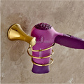 Free Shipping Wholesale And Retail Golden Brass Electricity Hair Dryer Rack Wall Mounted Hair Dryer Storage