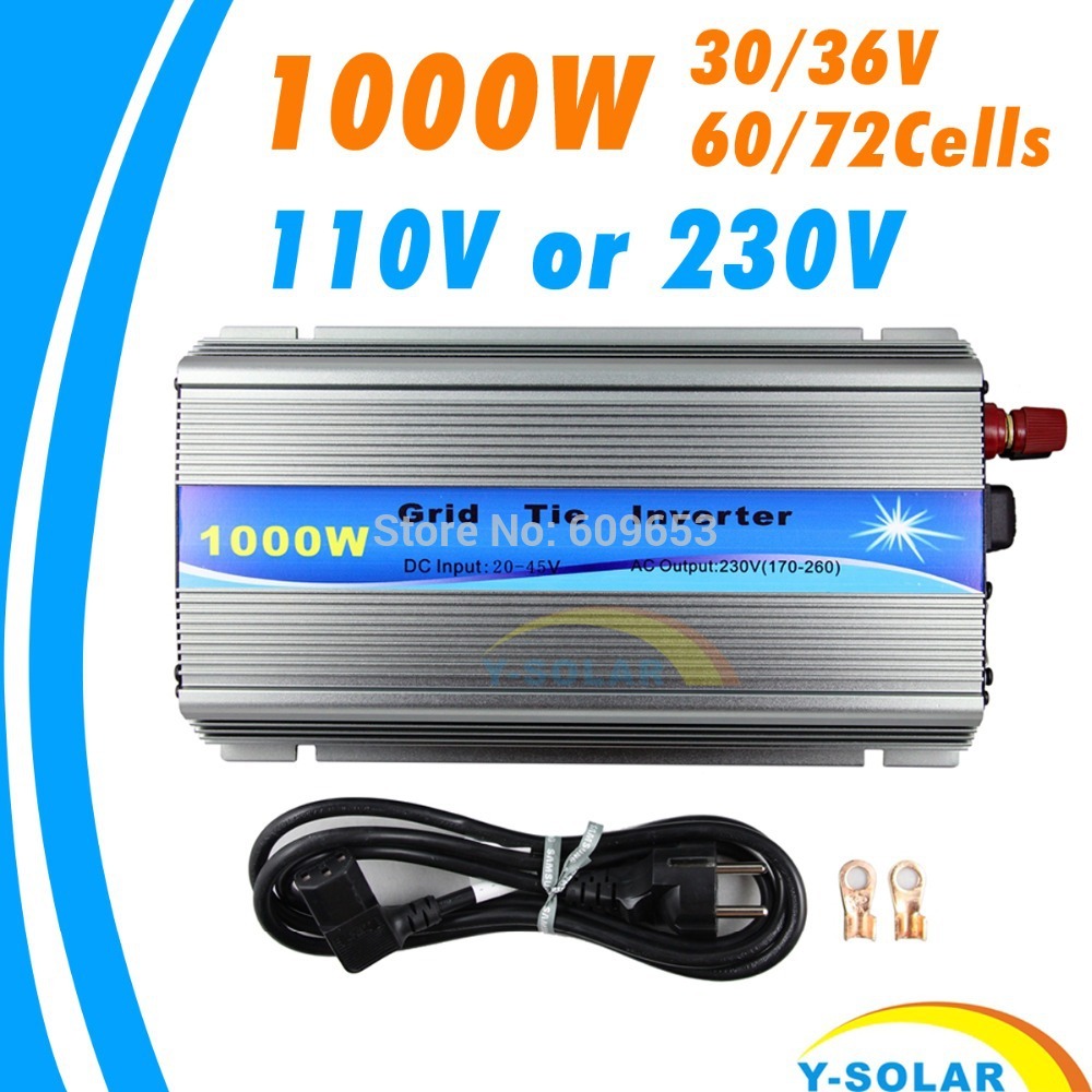 Фотография 1000W 30V/36V Grid Tie Inverter MPPT function Pure Sine wave 110V OR 230V output 60 72 CELLS panel input on grid tie inverter