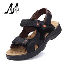 2016 New Brand Outdoor Man Beach Sandals Men’s Shoes Flats Genuine Leather Summer Casual Shoes Male High Quality Size38-44 J4448