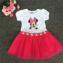 retail Disn* 2016 original brand,queen girls party dress minnie mouse dress cute baby girls dress,princess summer dress