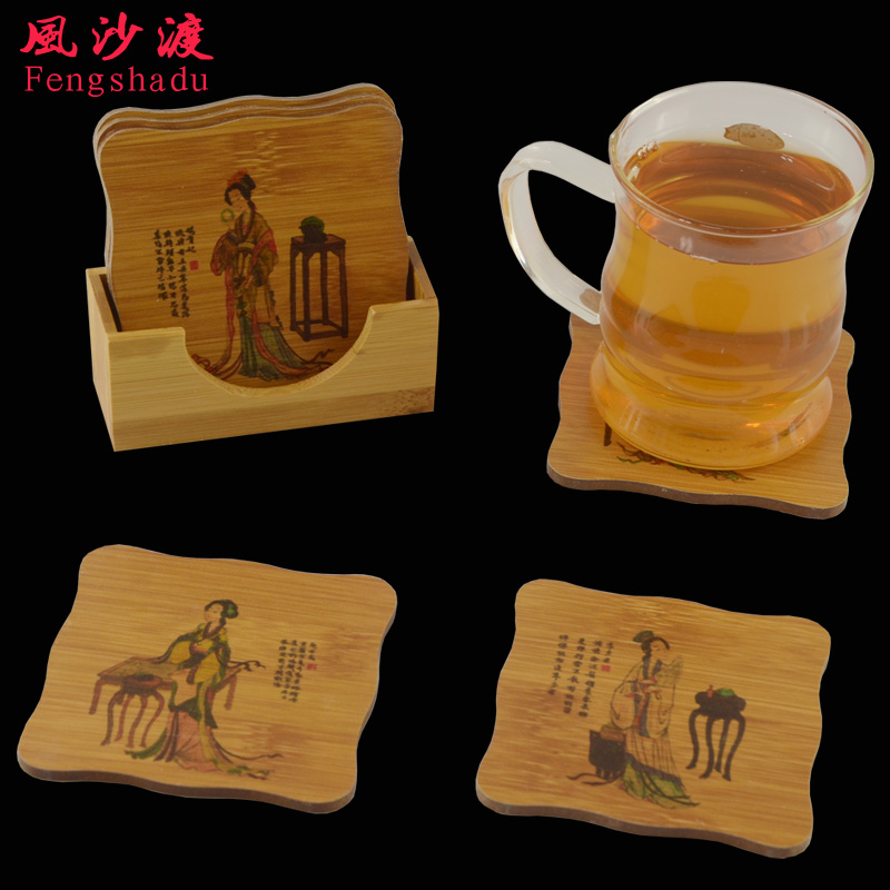 The wind cross coaster insulation pad anti hot bamboo coasters cup holder to effectively protect your home table