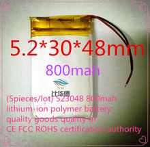( 5 pieces / lot ) 523048 800 мАч литий-ионный полимер аккумулятор товары CE FCC ROHS центра сертификации