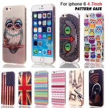 Cute Owl Tower Flag Pattern Cartoon Soft TPU Silicon Case For Apple iphone 6 6S iphone6
